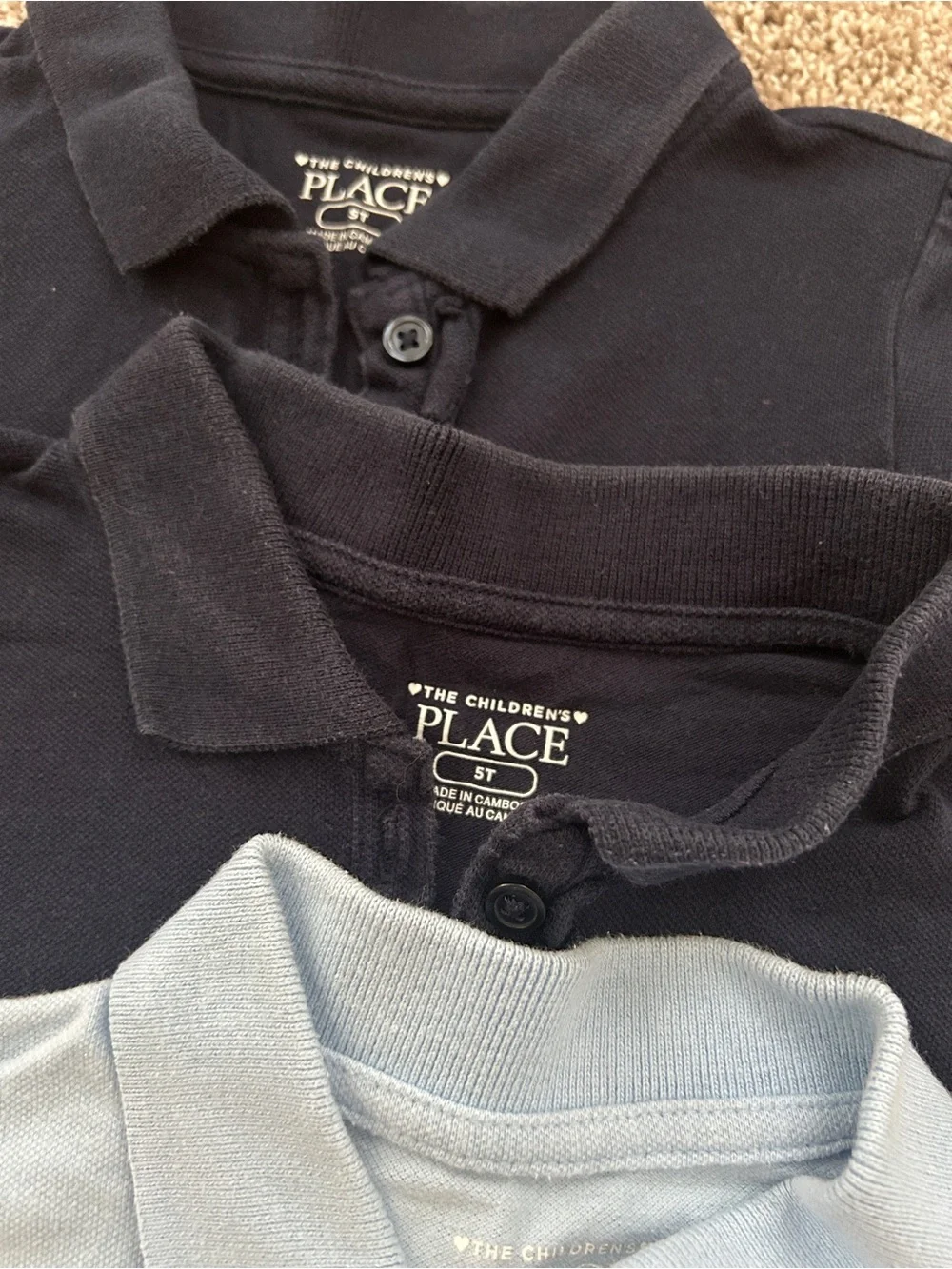 5 Pk Girls Uniform Long Sleeve Ruffle Soft Stretch Pique Polo Shirt Size 5T